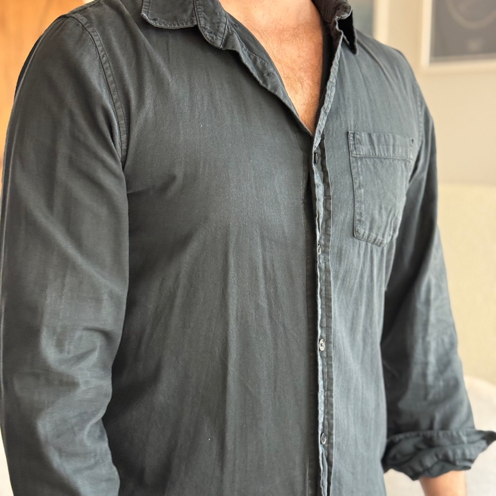Buck Mason One Pocket Black Button Down